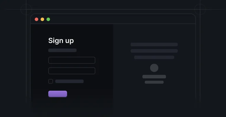 Sign up pages